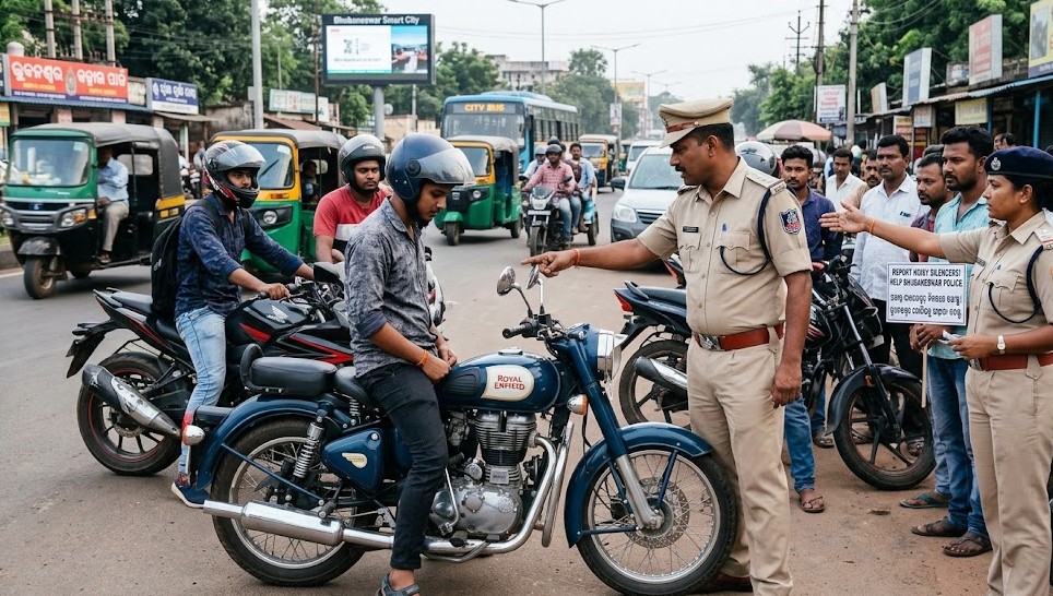 Bhubaneswar Police Seek Public Help to Crack Down on Noisy Modified Silencers